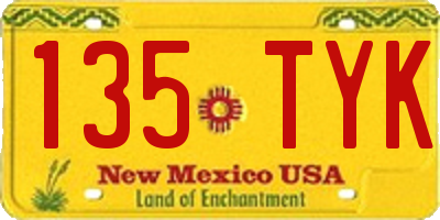 NM license plate 135TYK