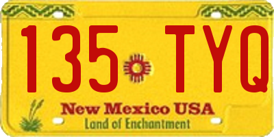 NM license plate 135TYQ