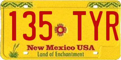 NM license plate 135TYR