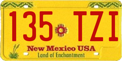 NM license plate 135TZI