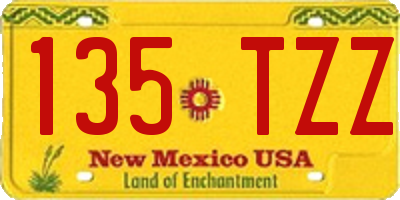 NM license plate 135TZZ