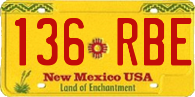 NM license plate 136RBE