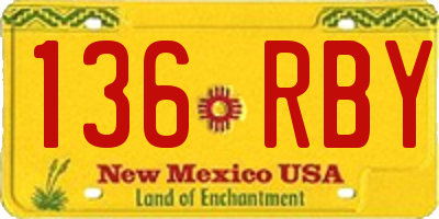 NM license plate 136RBY