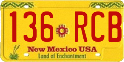 NM license plate 136RCB
