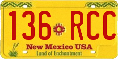 NM license plate 136RCC