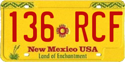 NM license plate 136RCF