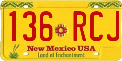 NM license plate 136RCJ