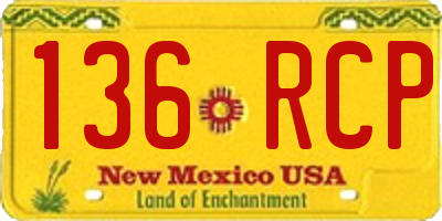 NM license plate 136RCP