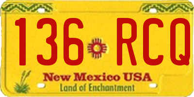 NM license plate 136RCQ