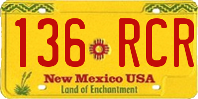 NM license plate 136RCR