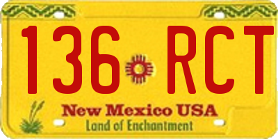 NM license plate 136RCT