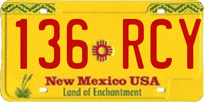 NM license plate 136RCY