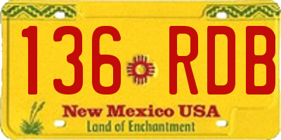 NM license plate 136RDB