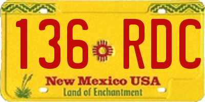 NM license plate 136RDC