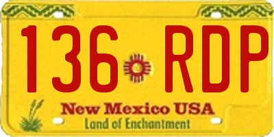 NM license plate 136RDP