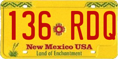NM license plate 136RDQ