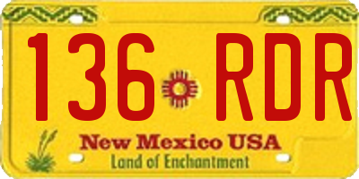 NM license plate 136RDR