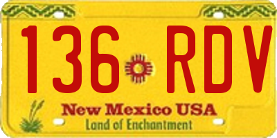 NM license plate 136RDV