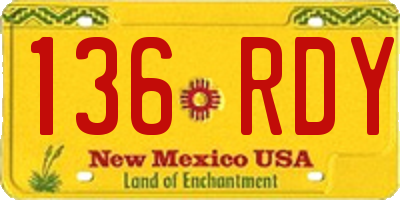 NM license plate 136RDY