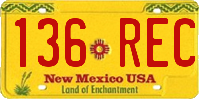 NM license plate 136REC
