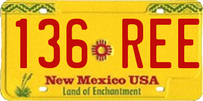 NM license plate 136REE