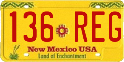 NM license plate 136REG