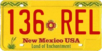 NM license plate 136REL
