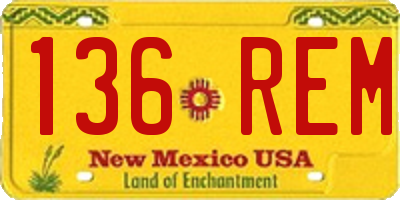 NM license plate 136REM