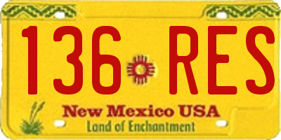 NM license plate 136RES