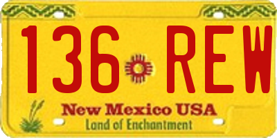 NM license plate 136REW