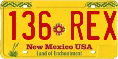 NM license plate 136REX