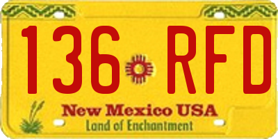 NM license plate 136RFD