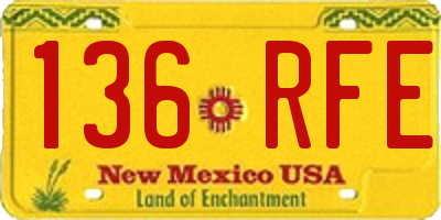 NM license plate 136RFE