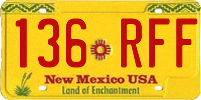 NM license plate 136RFF