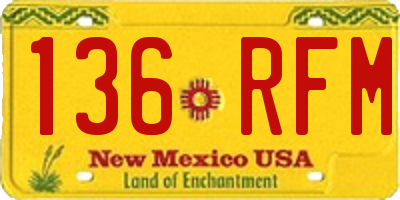 NM license plate 136RFM