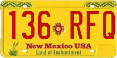 NM license plate 136RFQ