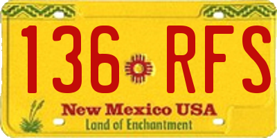 NM license plate 136RFS