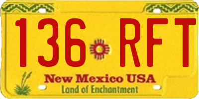 NM license plate 136RFT
