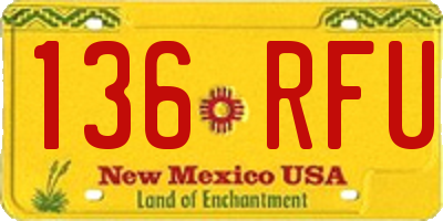 NM license plate 136RFU