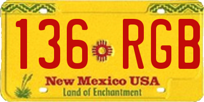 NM license plate 136RGB
