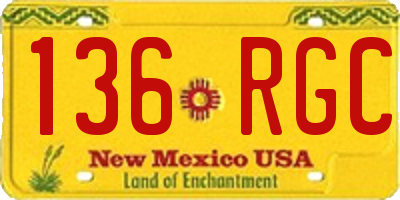 NM license plate 136RGC
