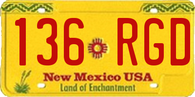 NM license plate 136RGD
