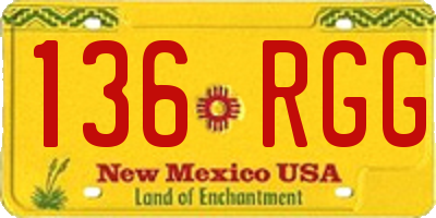 NM license plate 136RGG