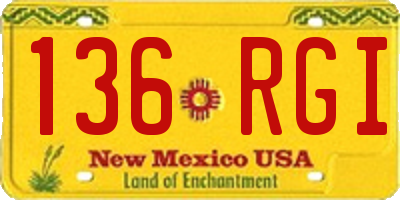 NM license plate 136RGI