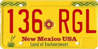 NM license plate 136RGL
