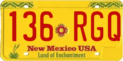 NM license plate 136RGQ