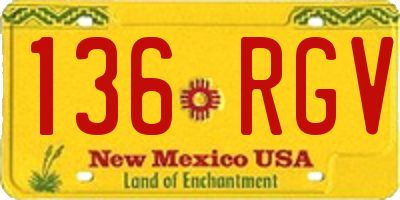 NM license plate 136RGV