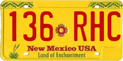 NM license plate 136RHC