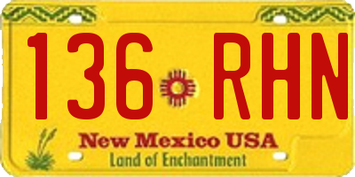 NM license plate 136RHN