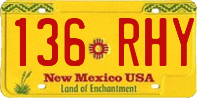 NM license plate 136RHY